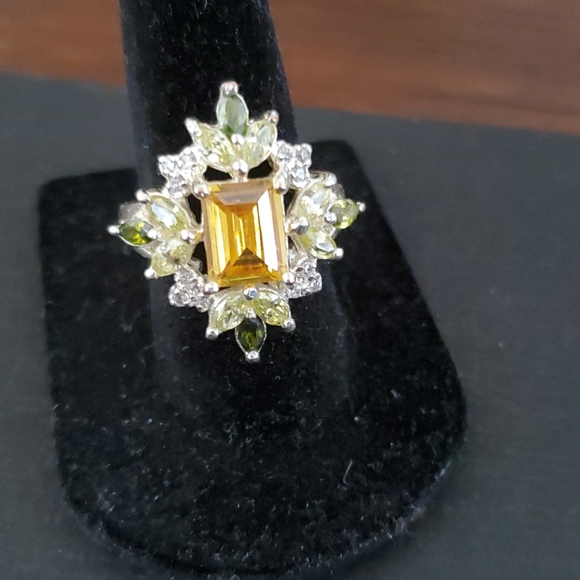 Jewelry - 925 S.S. CITRINE, WHITE AND SMOKEY TOPAZ RING